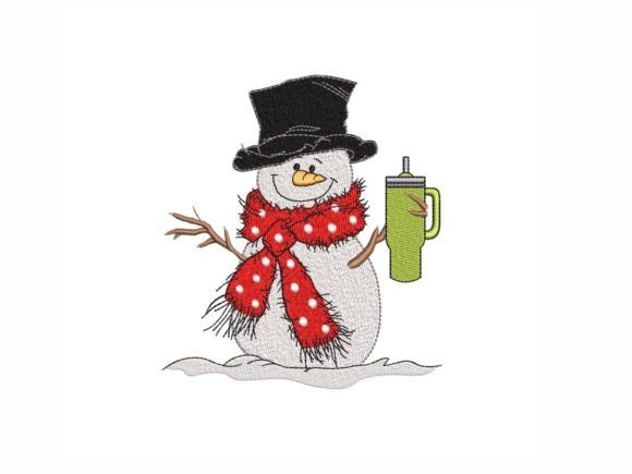 Cute Snowman with Cup