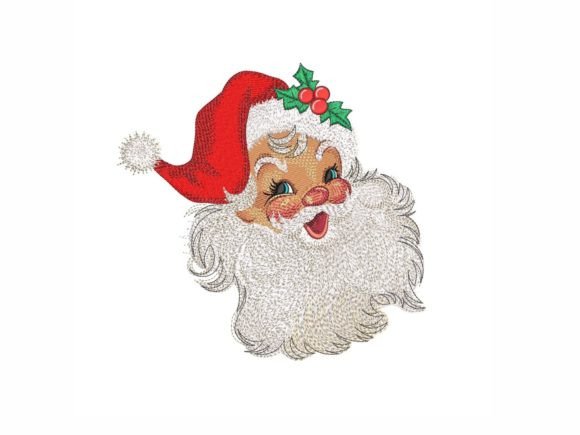 Retro Santa: A Nostalgic Holiday Embroidery Staple