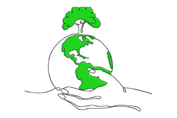 Save the Planet Embroidery Design